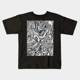 Abstract Black Strain Pattern Kids T-Shirt